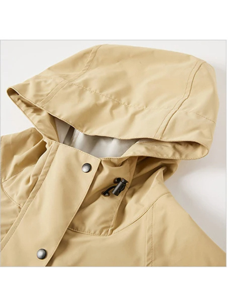 Malia Women's Waterproof Jacket – Lightweight Windbreaker with Adjustable Hood and Convenient Pockets