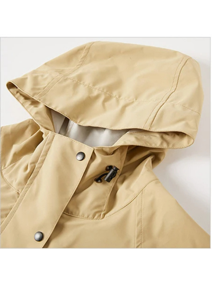 Malia Women's Waterproof Jacket – Lightweight Windbreaker with Adjustable Hood and Convenient Pockets