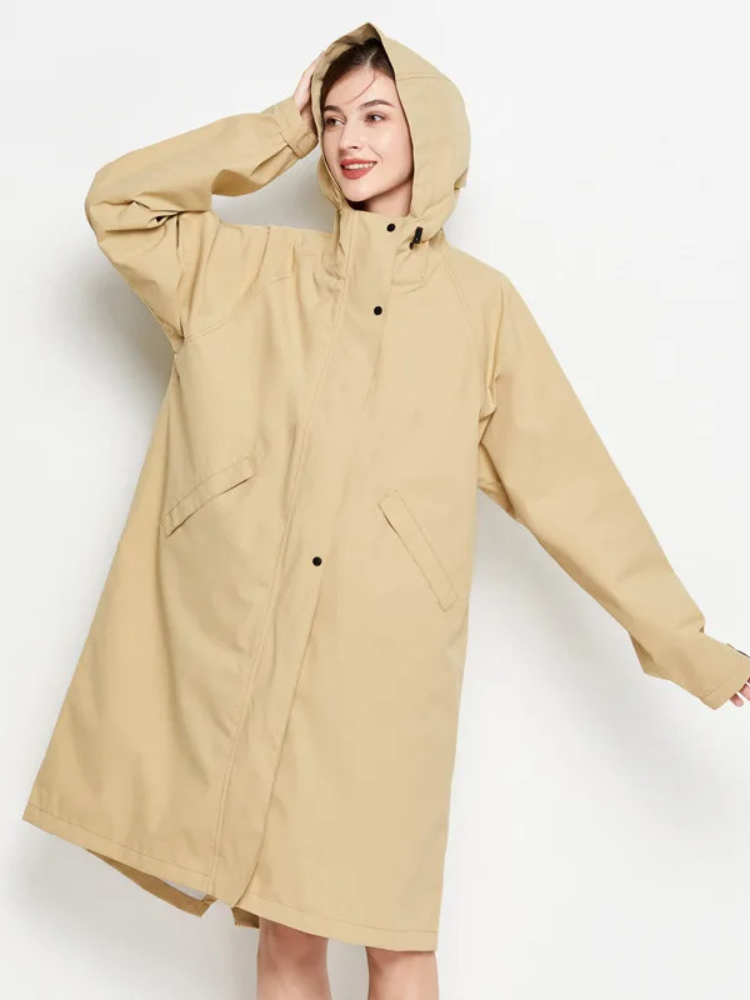 Malia Women's Waterproof Jacket – Lightweight Windbreaker with Adjustable Hood and Convenient Pockets