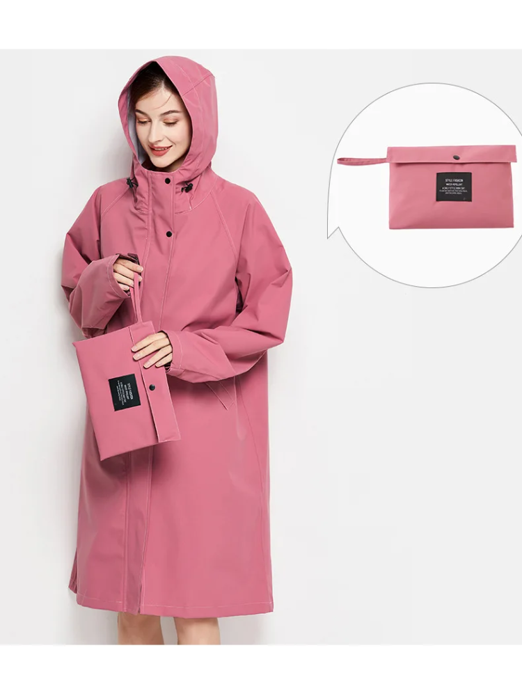 Malia Women's Waterproof Jacket – Lightweight Windbreaker with Adjustable Hood and Convenient Pockets