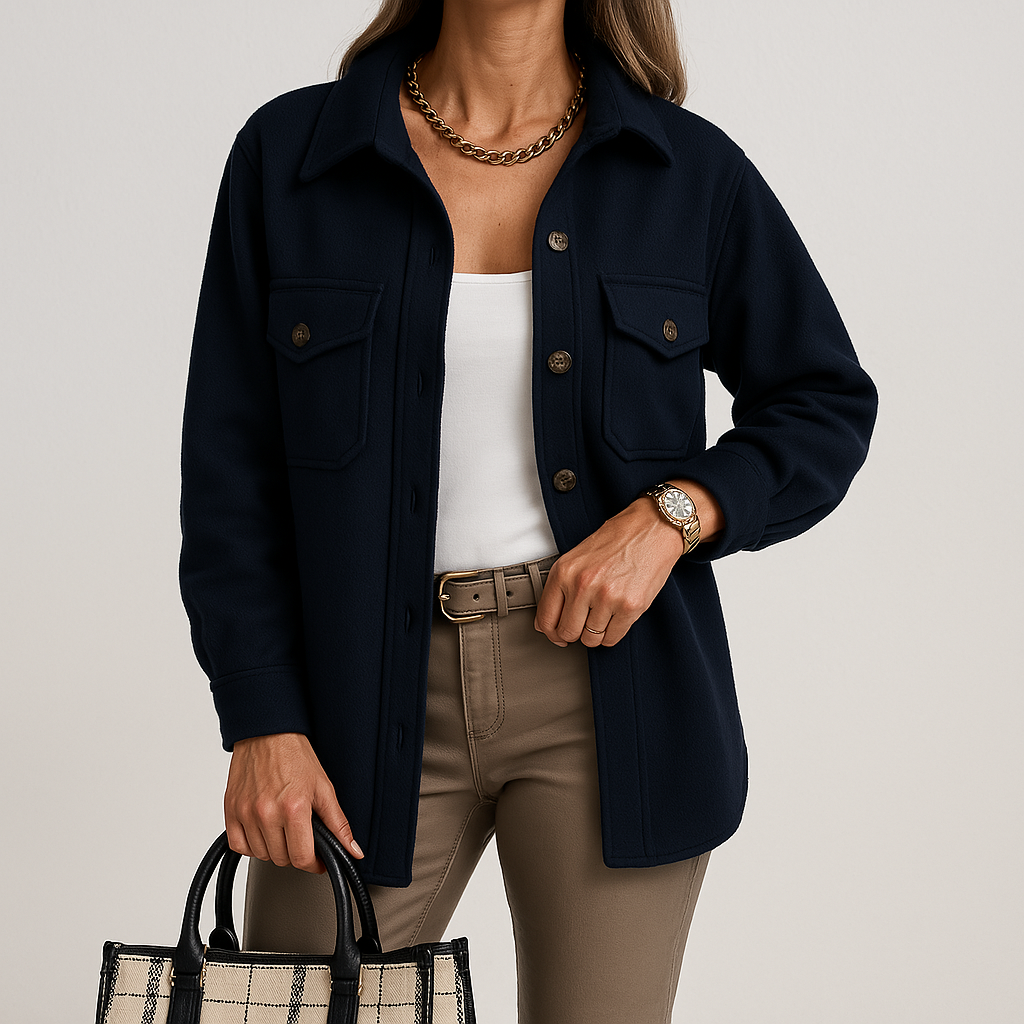 Kayleigh Koszula Damska – Beżowa Oversize o Prostym Kroju, w Stylu Eleganckim i Swobodnym