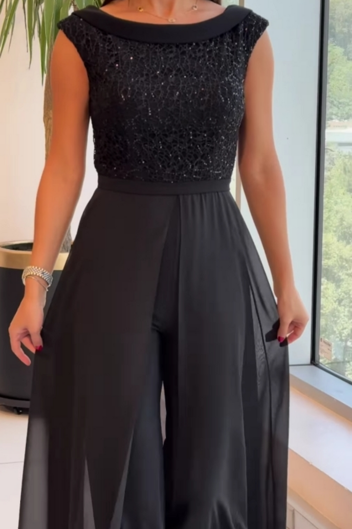 Louna | Elegancki Kombinezon Bez Rękawów