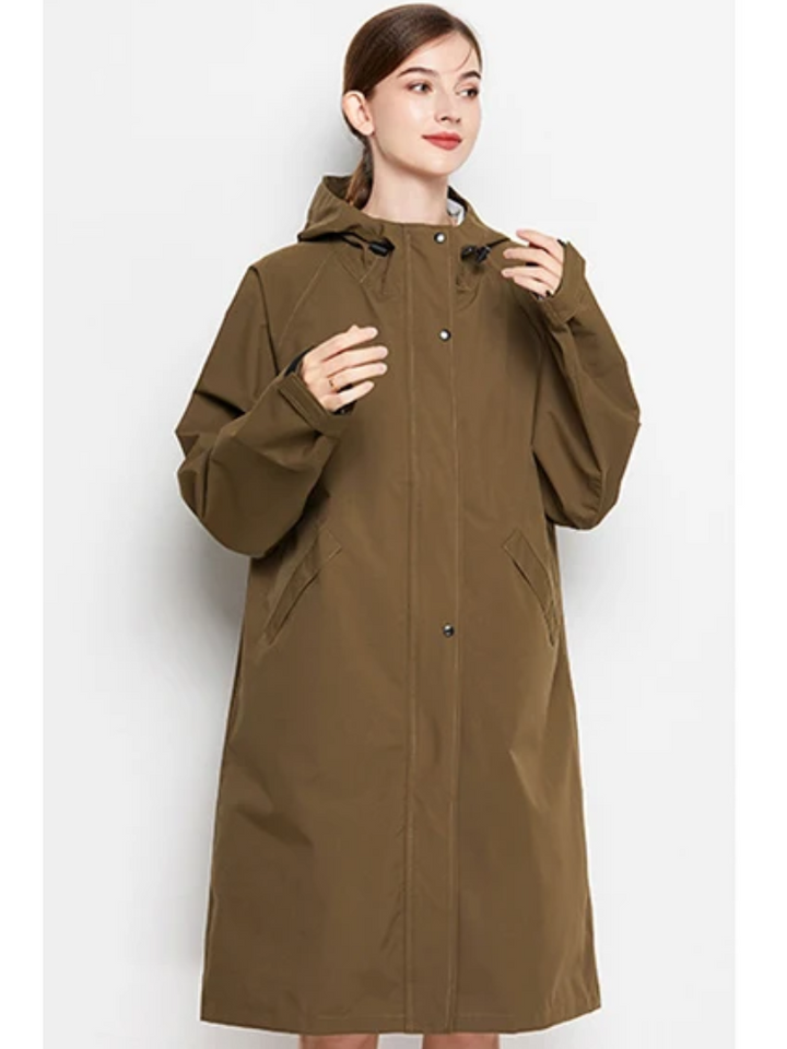 Malia Women's Waterproof Jacket – Lightweight Windbreaker with Adjustable Hood and Convenient Pockets