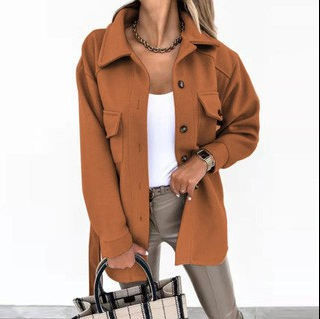 Kayleigh Koszula Damska – Beżowa Oversize o Prostym Kroju, w Stylu Eleganckim i Swobodnym