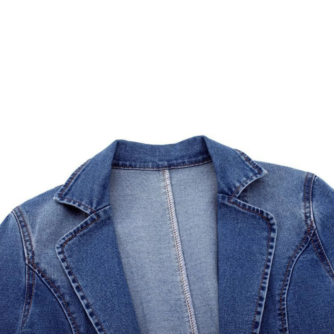 Magdalena Marynarka Damska – Nowoczesna Marynarka z Denimu, Elegancka i Uniwersalna na Każdą Okazję