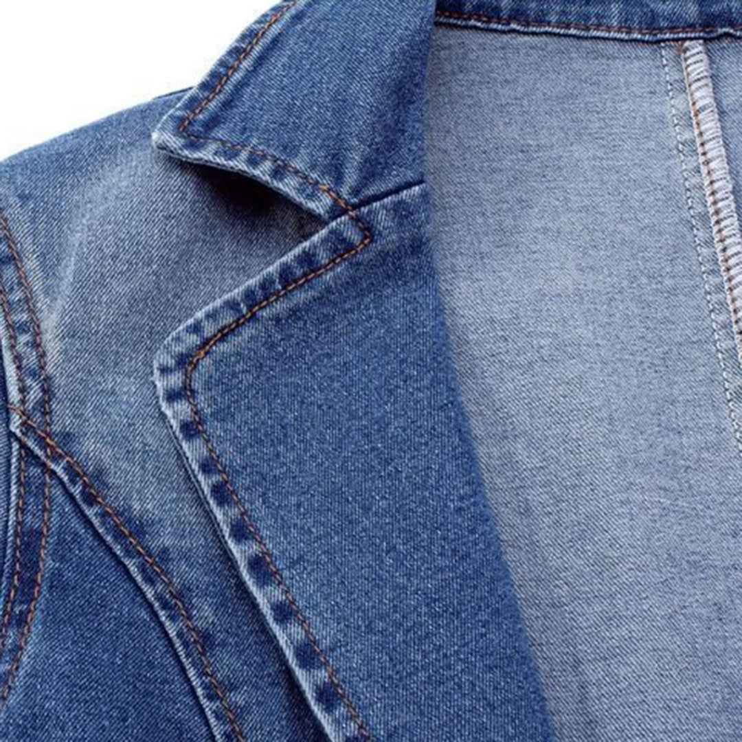 Magdalena Marynarka Damska – Nowoczesna Marynarka z Denimu, Elegancka i Uniwersalna na Każdą Okazję