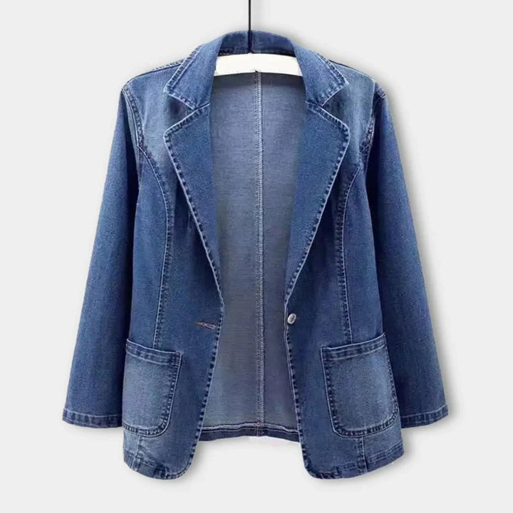Magdalena Marynarka Damska – Nowoczesna Marynarka z Denimu, Elegancka i Uniwersalna na Każdą Okazję