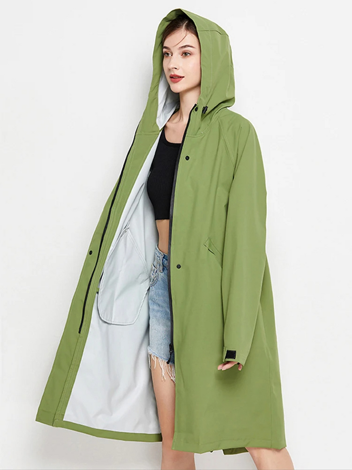Malia Women's Waterproof Jacket – Lightweight Windbreaker with Adjustable Hood and Convenient Pockets