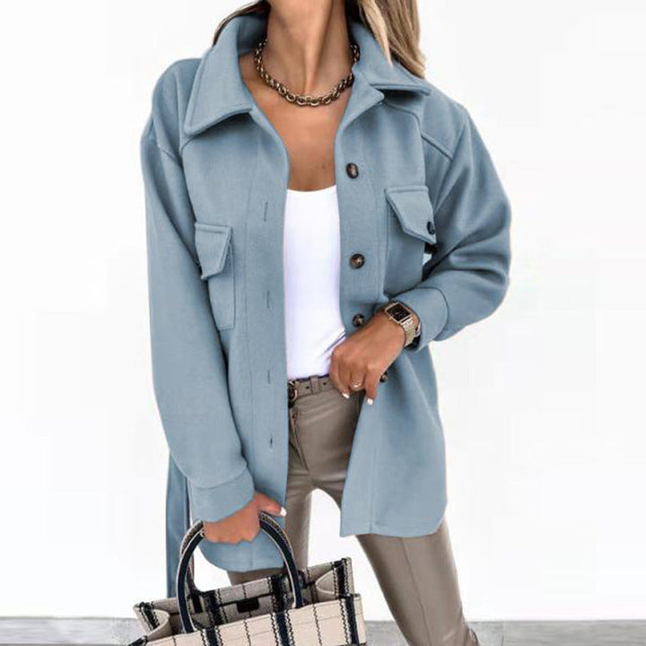 Kayleigh Koszula Damska – Beżowa Oversize o Prostym Kroju, w Stylu Eleganckim i Swobodnym