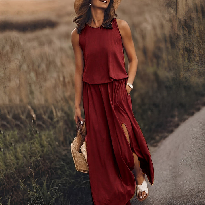 Gianna Sukienka Damska Maxi – Retro Sukienka Bez Rękawów z Zwiewnym Krojem i Letnim Stylem