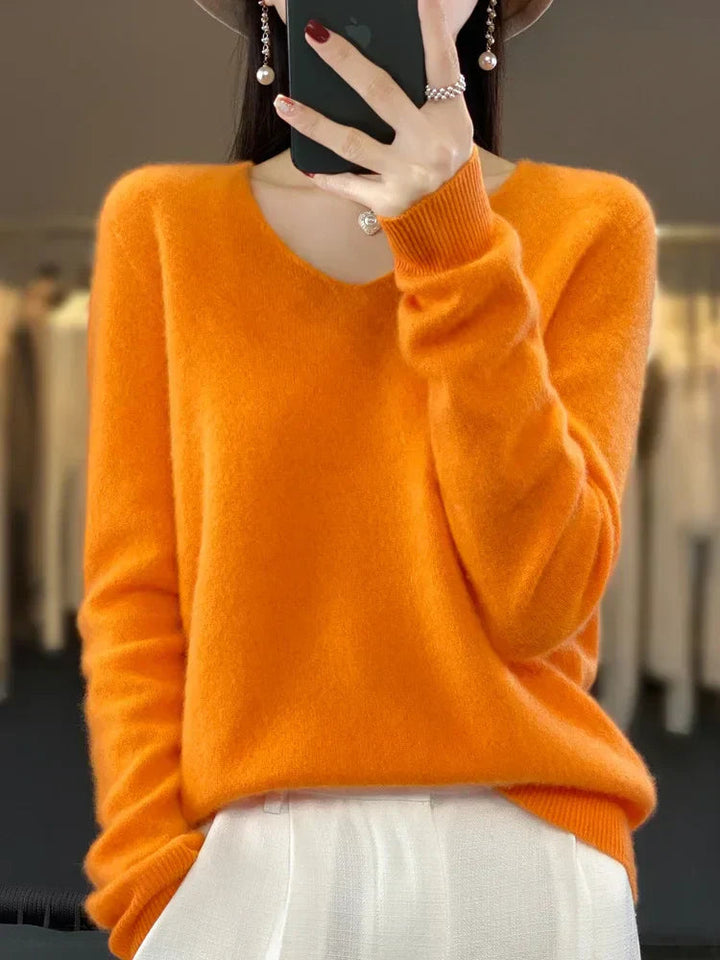 Lily Sweter Damski – Elegancki Sweter z Miękkiej i Wygodnej Mieszanki Dzianiny z Długim Rękawem