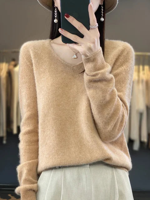 Lily Sweter Damski – Elegancki Sweter z Miękkiej i Wygodnej Mieszanki Dzianiny z Długim Rękawem
