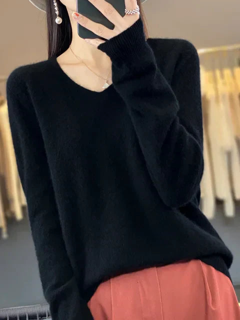 Lily Sweter Damski – Elegancki Sweter z Miękkiej i Wygodnej Mieszanki Dzianiny z Długim Rękawem