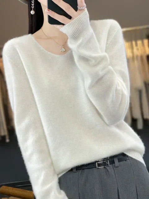 Lily Sweter Damski – Elegancki Sweter z Miękkiej i Wygodnej Mieszanki Dzianiny z Długim Rękawem