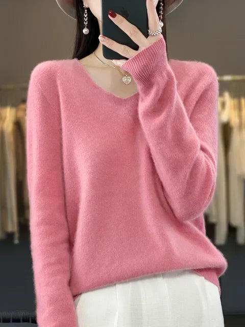 Lily Sweter Damski – Elegancki Sweter z Miękkiej i Wygodnej Mieszanki Dzianiny z Długim Rękawem