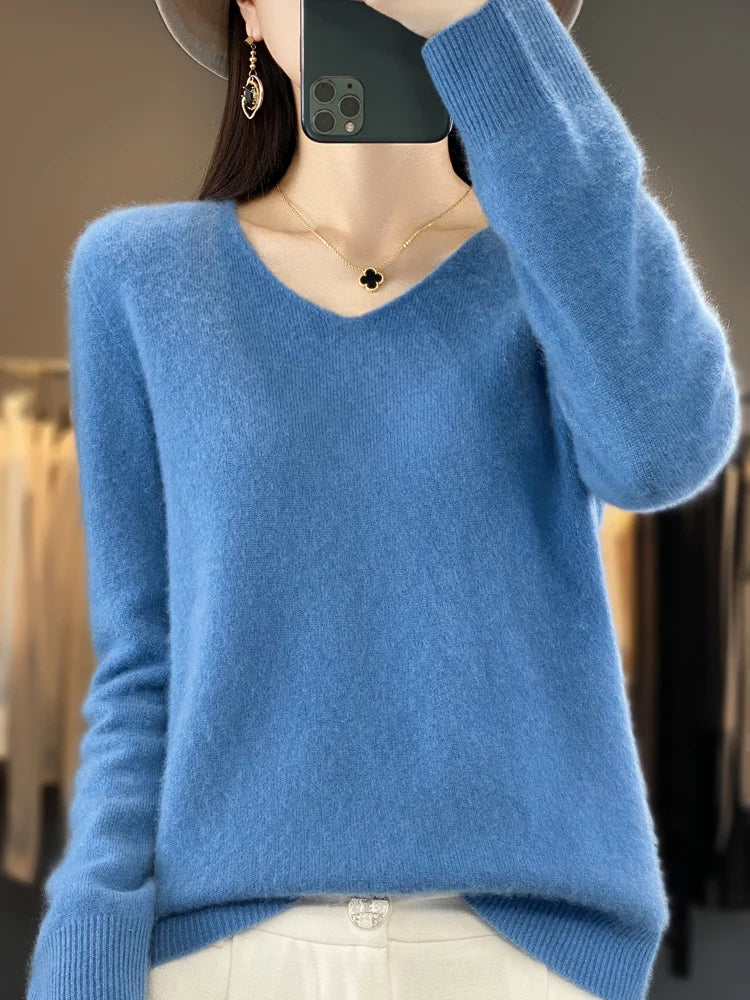 Lily Sweter Damski – Elegancki Sweter z Miękkiej i Wygodnej Mieszanki Dzianiny z Długim Rękawem