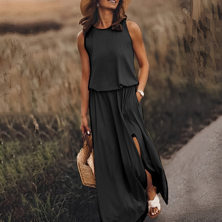 Gianna Sukienka Damska Maxi – Retro Sukienka Bez Rękawów z Zwiewnym Krojem i Letnim Stylem