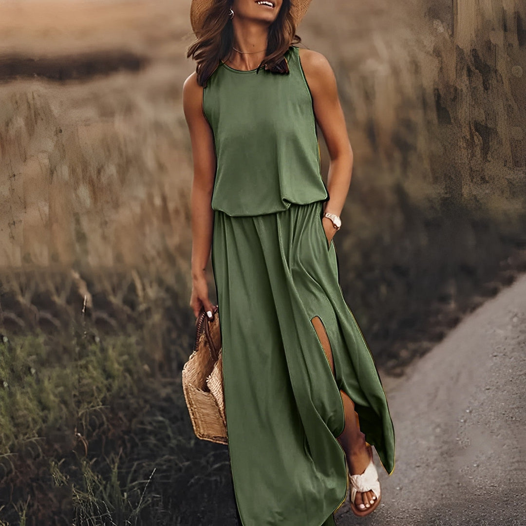 Gianna Sukienka Damska Maxi – Retro Sukienka Bez Rękawów z Zwiewnym Krojem i Letnim Stylem