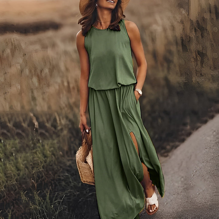 Gianna Sukienka Damska Maxi – Retro Sukienka Bez Rękawów z Zwiewnym Krojem i Letnim Stylem