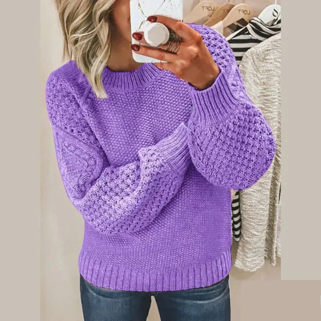 Kayla Sweter Damski – Klasyczny Sweter z Miękkiej Wełny Elegancki z Długim Rękawem