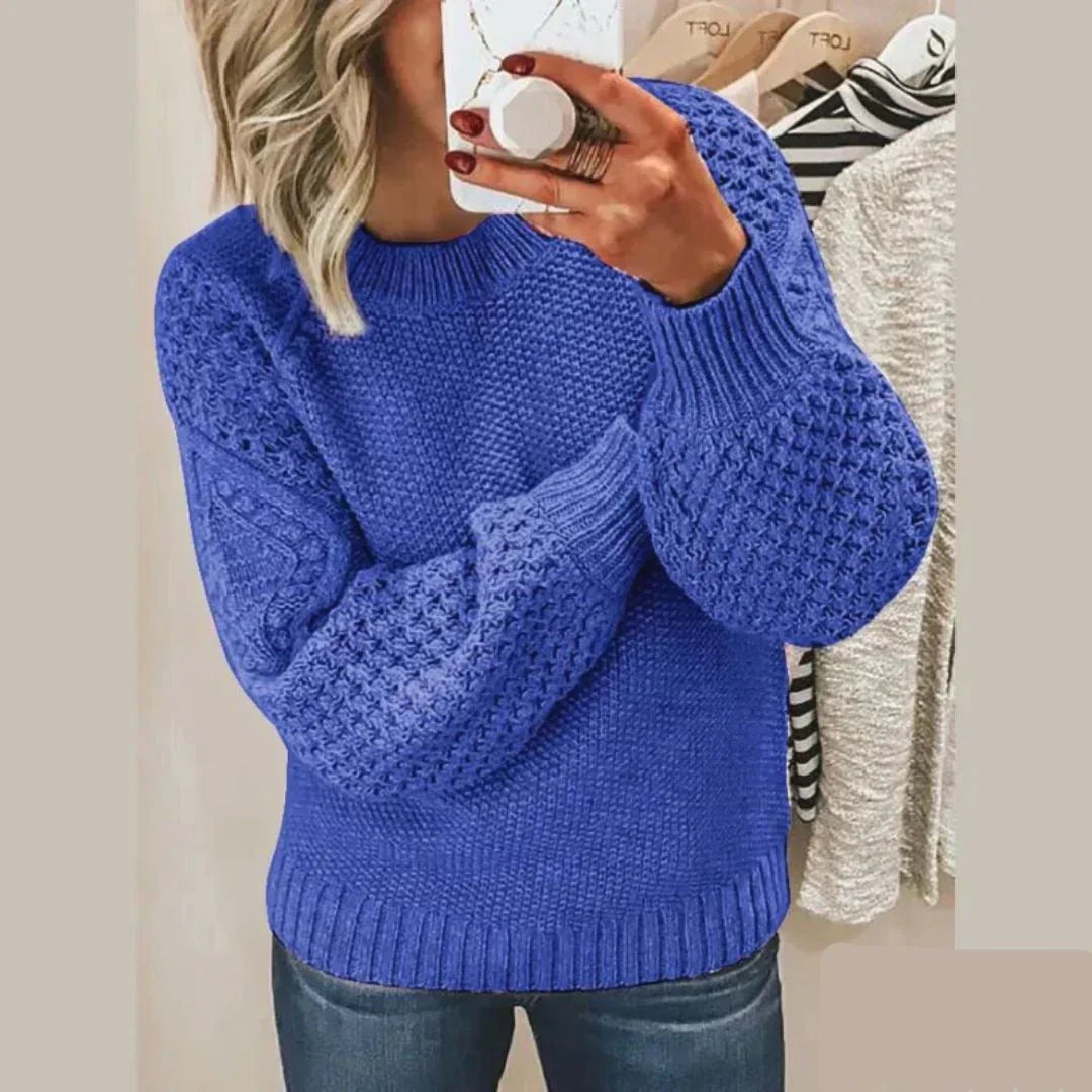 Kayla Sweter Damski – Klasyczny Sweter z Miękkiej Wełny Elegancki z Długim Rękawem