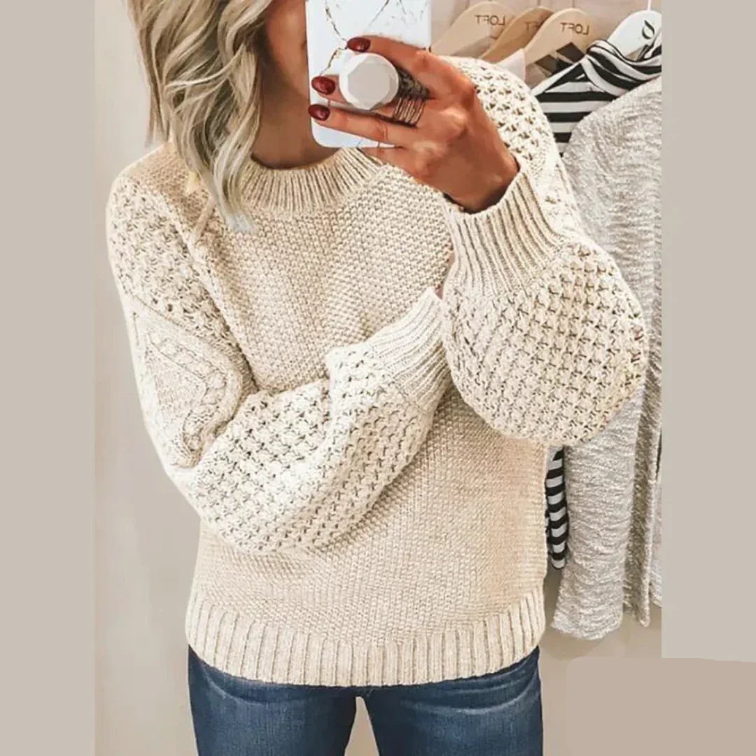 Kayla Sweter Damski – Klasyczny Sweter z Miękkiej Wełny Elegancki z Długim Rękawem