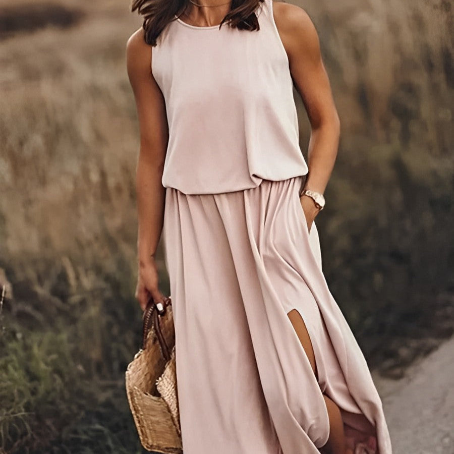 Gianna Sukienka Damska Maxi – Retro Sukienka Bez Rękawów z Zwiewnym Krojem i Letnim Stylem