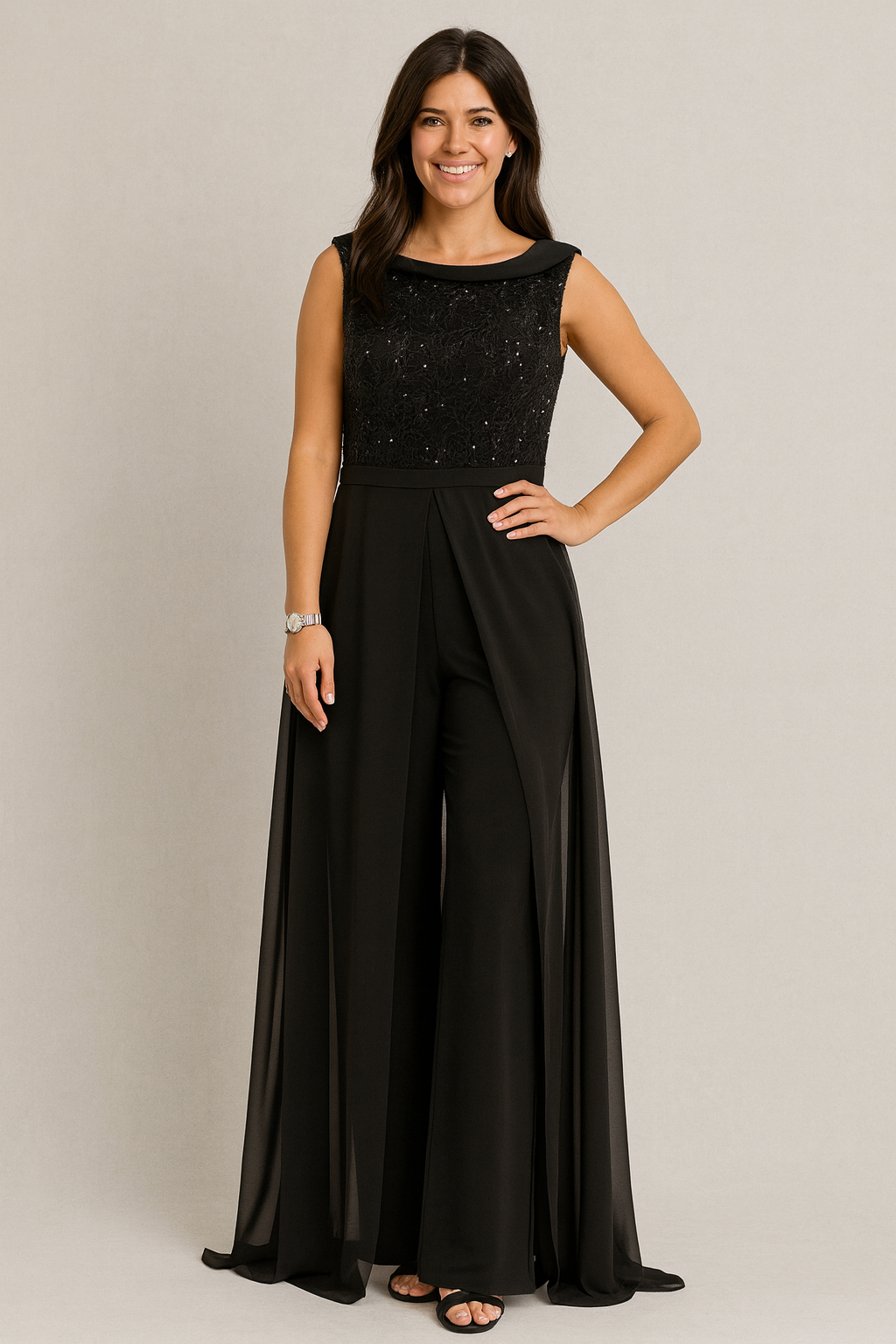 Louna | Elegancki Kombinezon Bez Rękawów