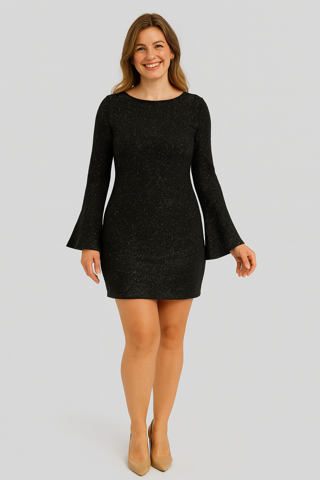 Mirela | Elegancka Midi Sukienka w Ruchu