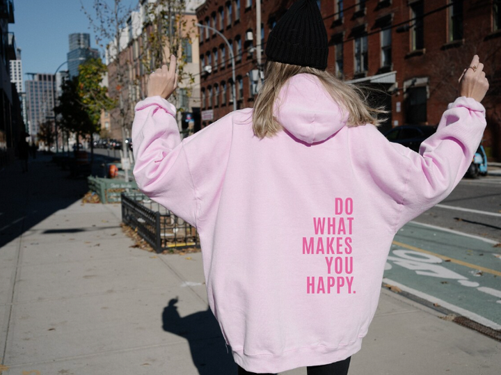 Lola Damska Bluza z Kapturem – Oversize Pastelowa Bluza z Inspirującym Napisem & Wygodnym Krojem