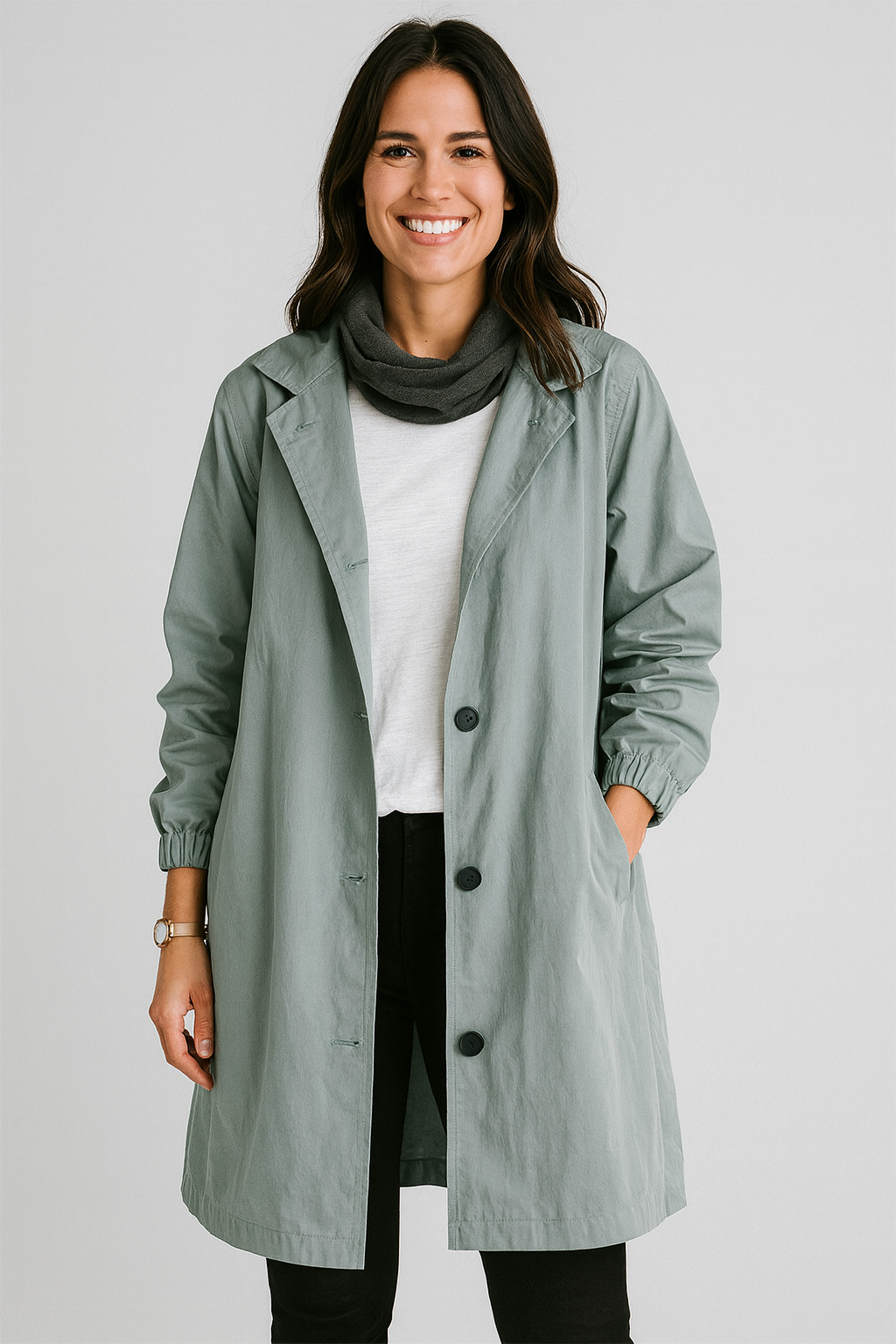 Nerida | Klasyczny Długi Wodoodporny Trench Coat