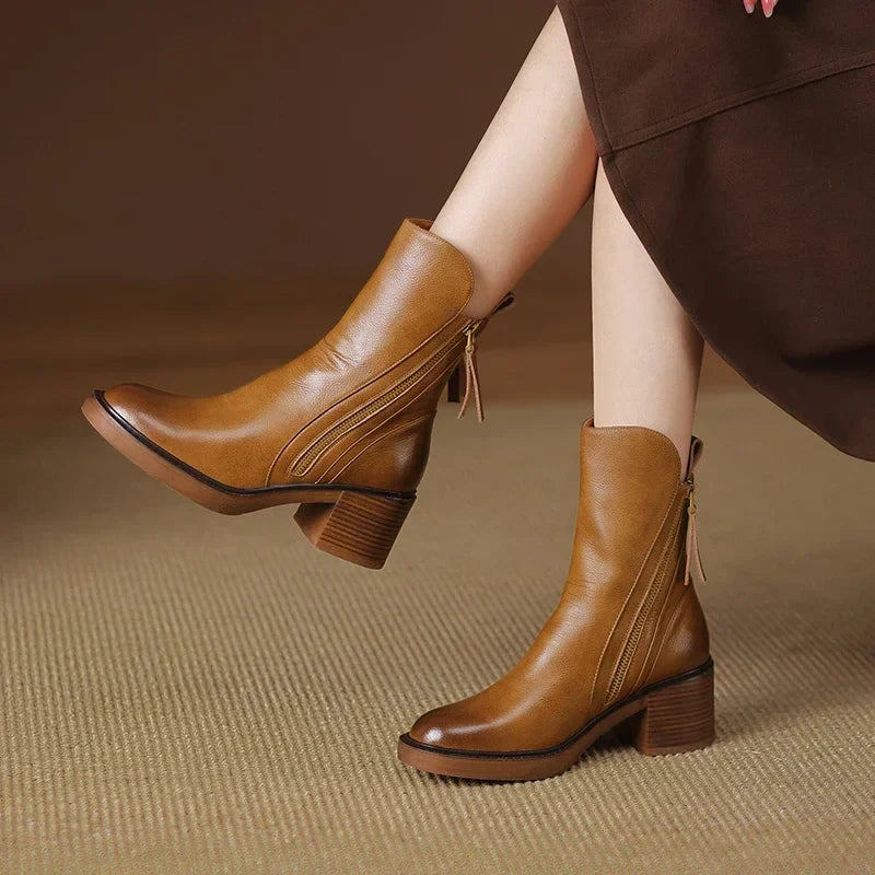 Kailani Botki Damskie – Eleganckie i Trwałe Botki z Premium Skóry w Ponadczasowym Stylu