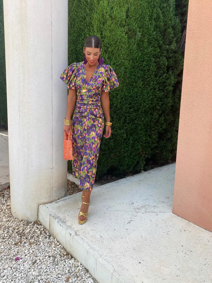 Gwen Sukienka Damska – Odważny Design i Żywe Kolory na Stylowy Letni Look