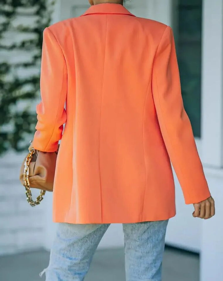 Marynarka Raine Damska – Krój oversize, jednorzędowe zapięcie, kołnierz z klapami – Elegancka marynarka do biura i na wieczór