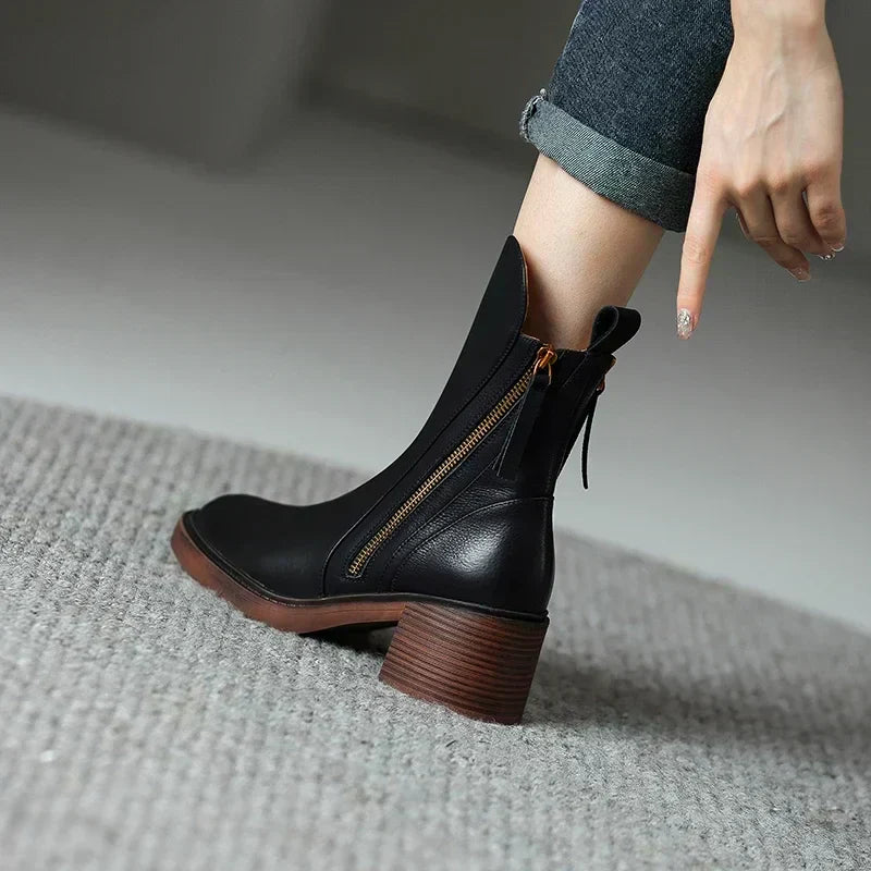 Kailani Botki Damskie – Eleganckie i Trwałe Botki z Premium Skóry w Ponadczasowym Stylu
