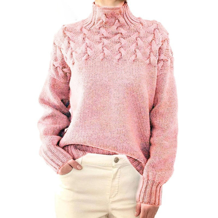 Mikayla Sweter Damski – Ciepły i Elegancki Sweter z Dzianiny z Golfem na Zimę