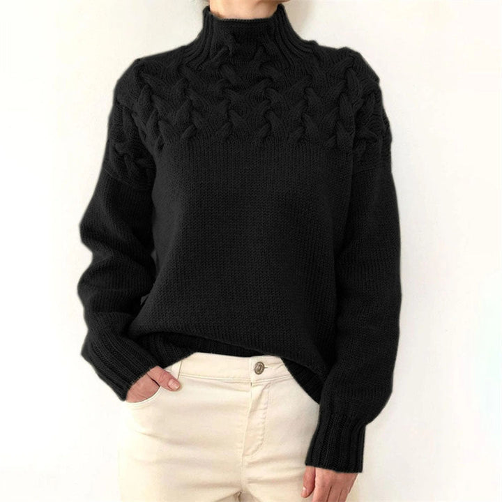 Mikayla Sweter Damski – Ciepły i Elegancki Sweter z Dzianiny z Golfem na Zimę