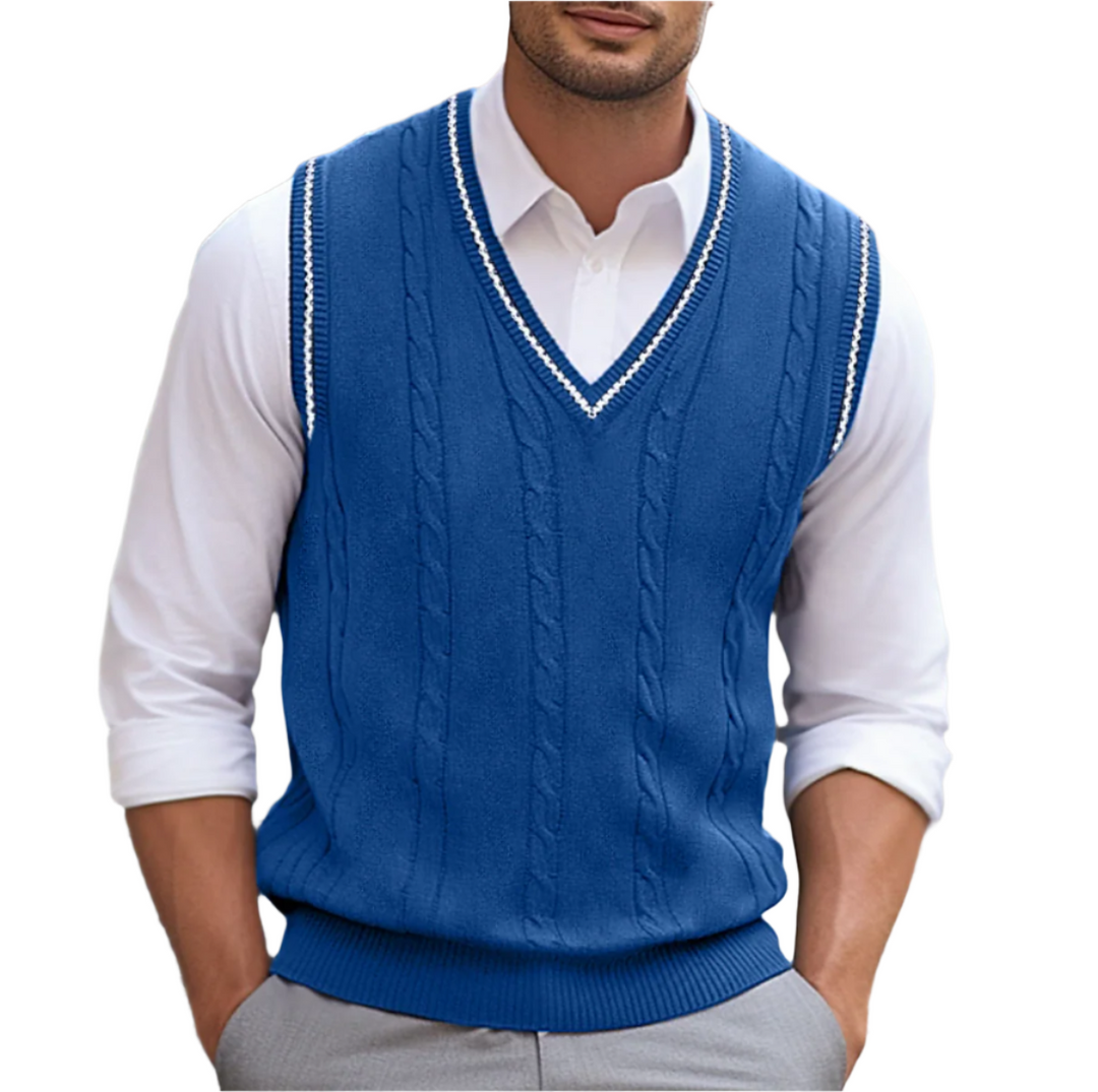 Kyson Sweter Męski – Elegancki i Wygodny Bezrękawnik z Dekoltem V w Nowoczesnym Stylu