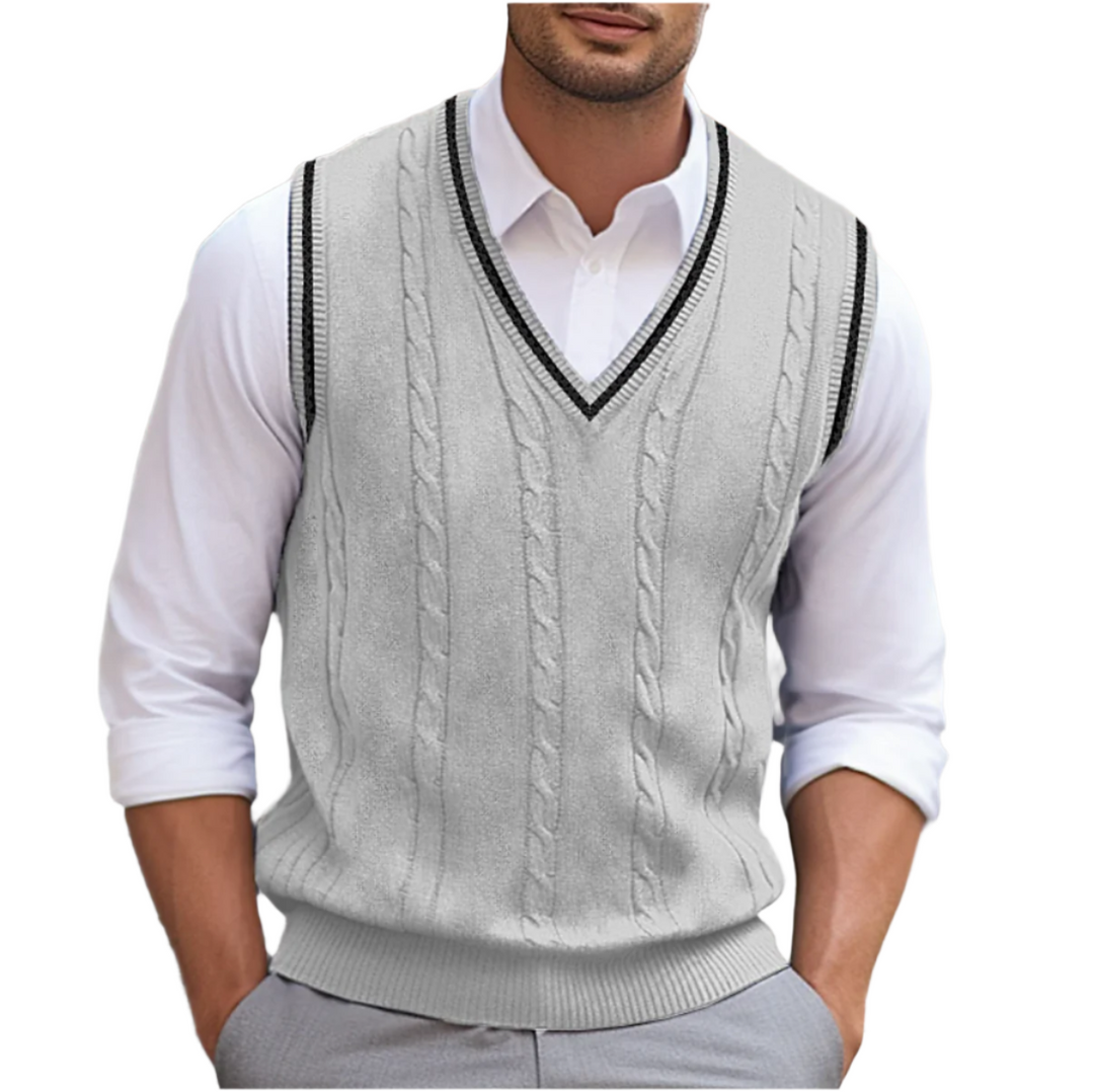 Kyson Sweter Męski – Elegancki i Wygodny Bezrękawnik z Dekoltem V w Nowoczesnym Stylu