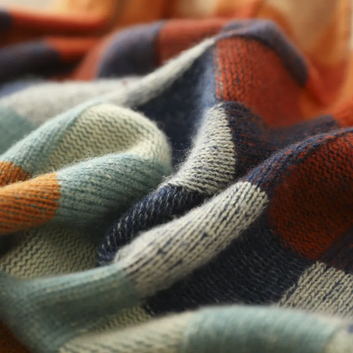 Nicole Sweter Damski Luksusowy – Elegancki Sweter w Kratę z Miękkiego i Wyrafinowanego Kaszmiru