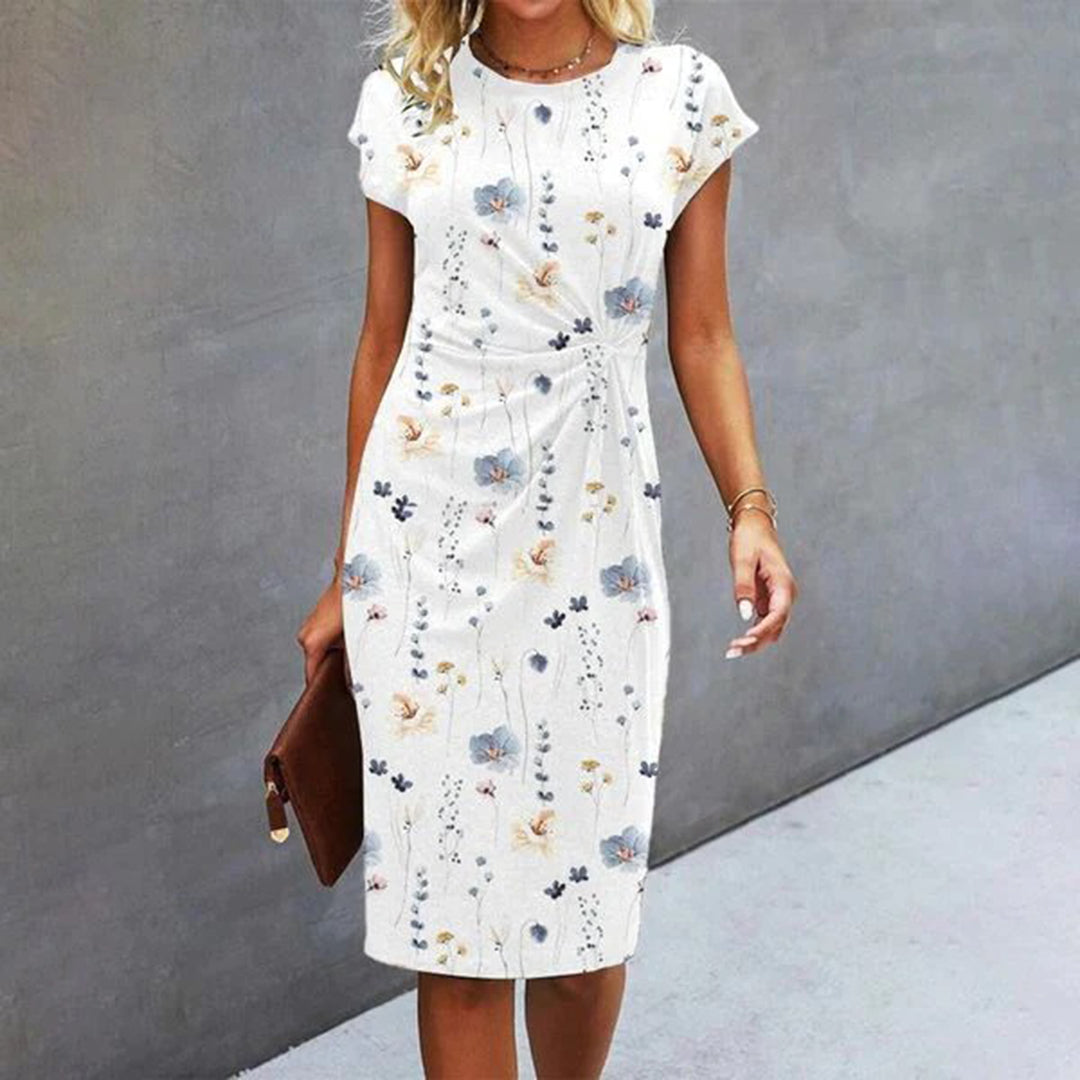 Estelle Sukienka Damska Elegancka – Stylowa Sukienka z Krótkim Rękawem na Lato, Nowoczesny i Wygodny Look
