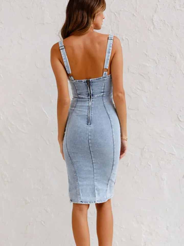 Nevaeh Sukienka Jeansowa Damska – Regulowane Ramiączka, Casualowy i Elegancki Look, Indywidualny Komfort