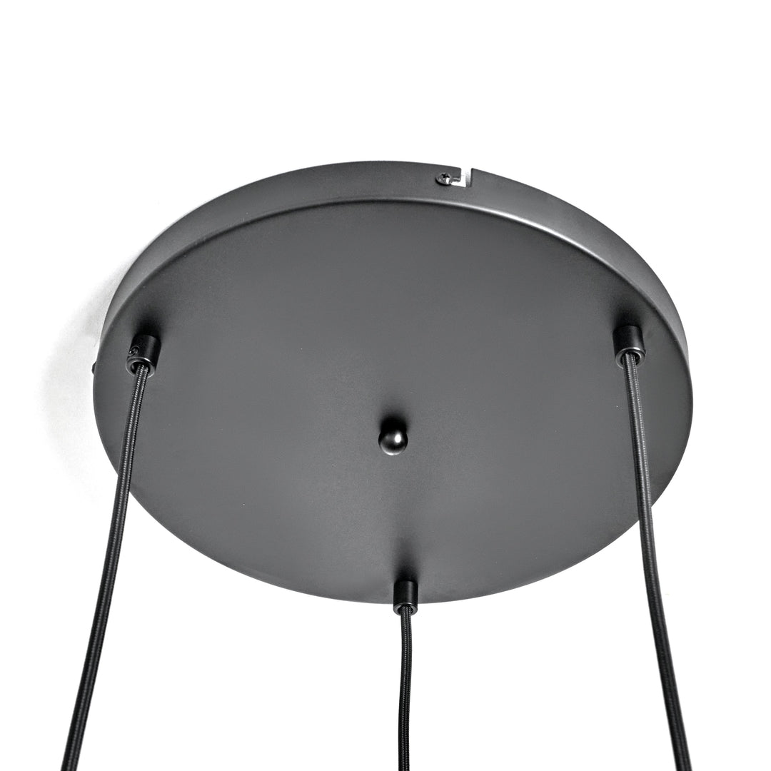 Lampa Wisząca 3-Punktowa Kule Szkło Dymione Czarna Industrialna Salon Jadalnia LED