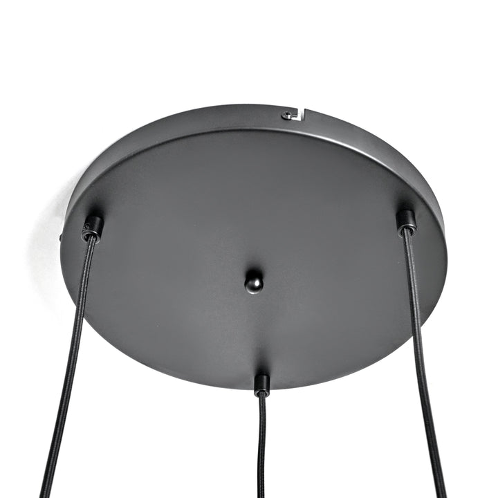 Lampa Wisząca 3-Punktowa Kule Szkło Dymione Czarna Industrialna Salon Jadalnia LED
