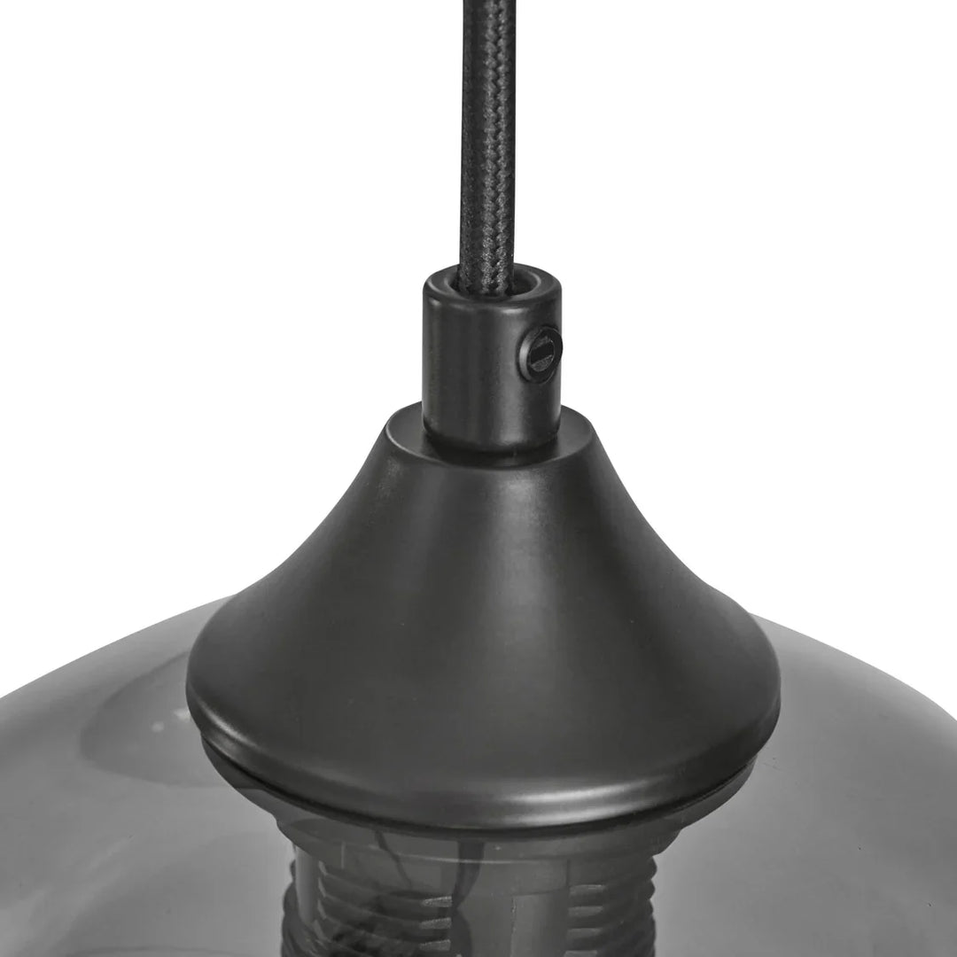 Lampa wisząca 3-punktowa Kule Szkło Dymione Industrialna Salon Jadalnia Smoke Czarna Szara
