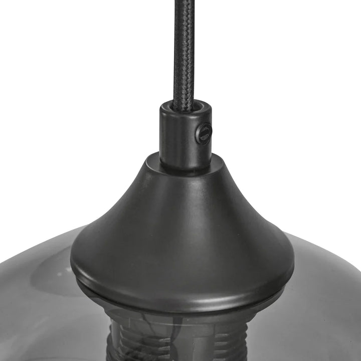 Lampa wisząca 3-punktowa Kule Szkło Dymione Industrialna Salon Jadalnia Smoke Czarna Szara
