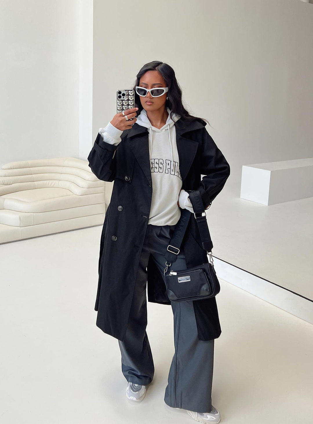 Audrey | Klasyczny Oversized Płaszcz Trench z Podwójnym Zapięciem