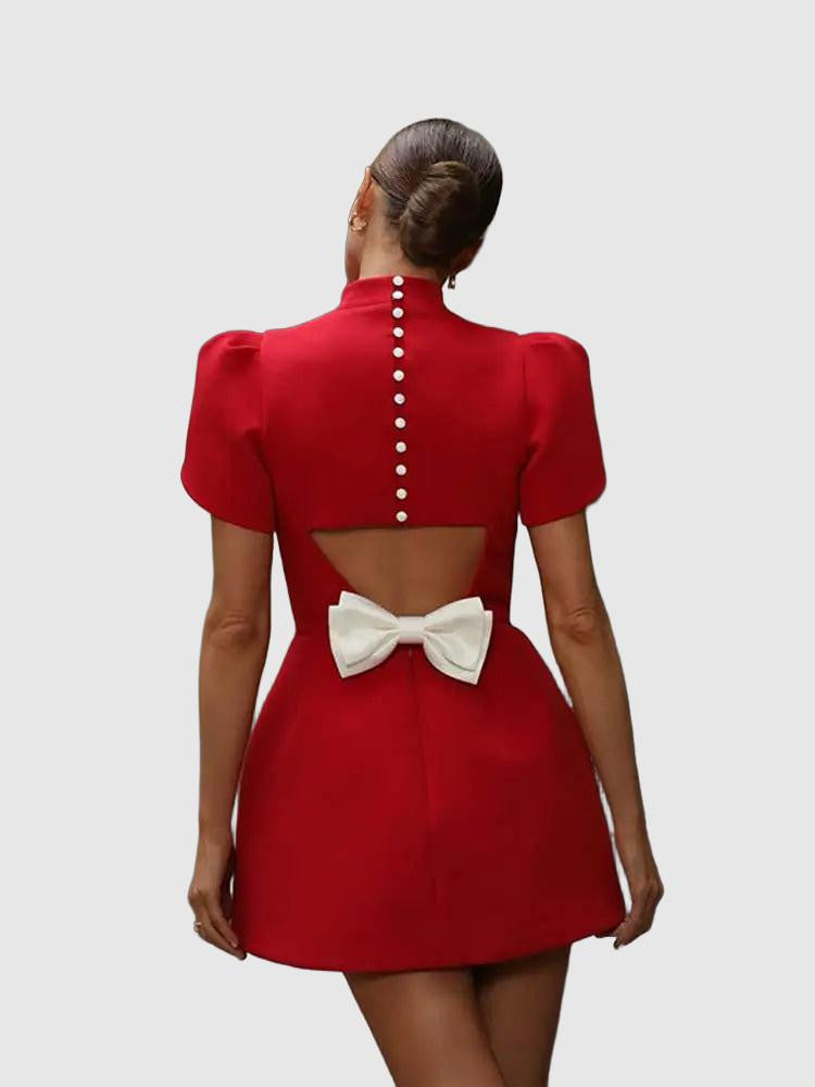 Sukienka Lissane Damska Czerwona Mini – Elegancka letnia sukienka z kokardą i stylowymi wycięciami