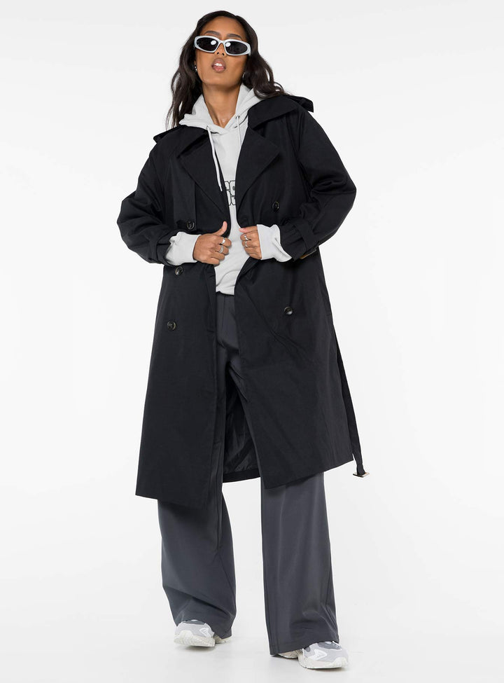 Audrey | Klasyczny Oversized Płaszcz Trench z Podwójnym Zapięciem