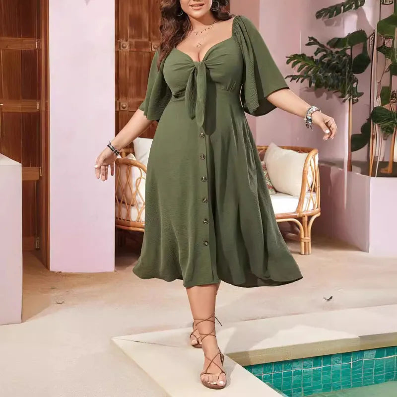 Sukienka letnia damska Louise – Sukienka w stylu vintage z luźnym krojem i lekkimi tkaninami